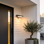 Modern Solar-Powered Motion Sensor Outdoor Wall Light in Gray