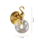 Modern Brass Wall Sconce with Clear Glass Shade for Living Room