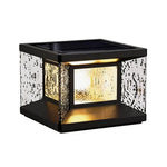 Modern Outdoor Pillar Light in Black Stainless Steel with Clear Glass