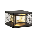 Modern Outdoor Pillar Light in Black Stainless Steel with Clear Glass