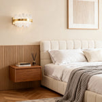 Modern Glass Wall Sconce with Stainless Steel Frame in Gold