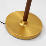 Walnut Floor Lamp with Fabric Shade – American Retro Standing Lamp for Living Room