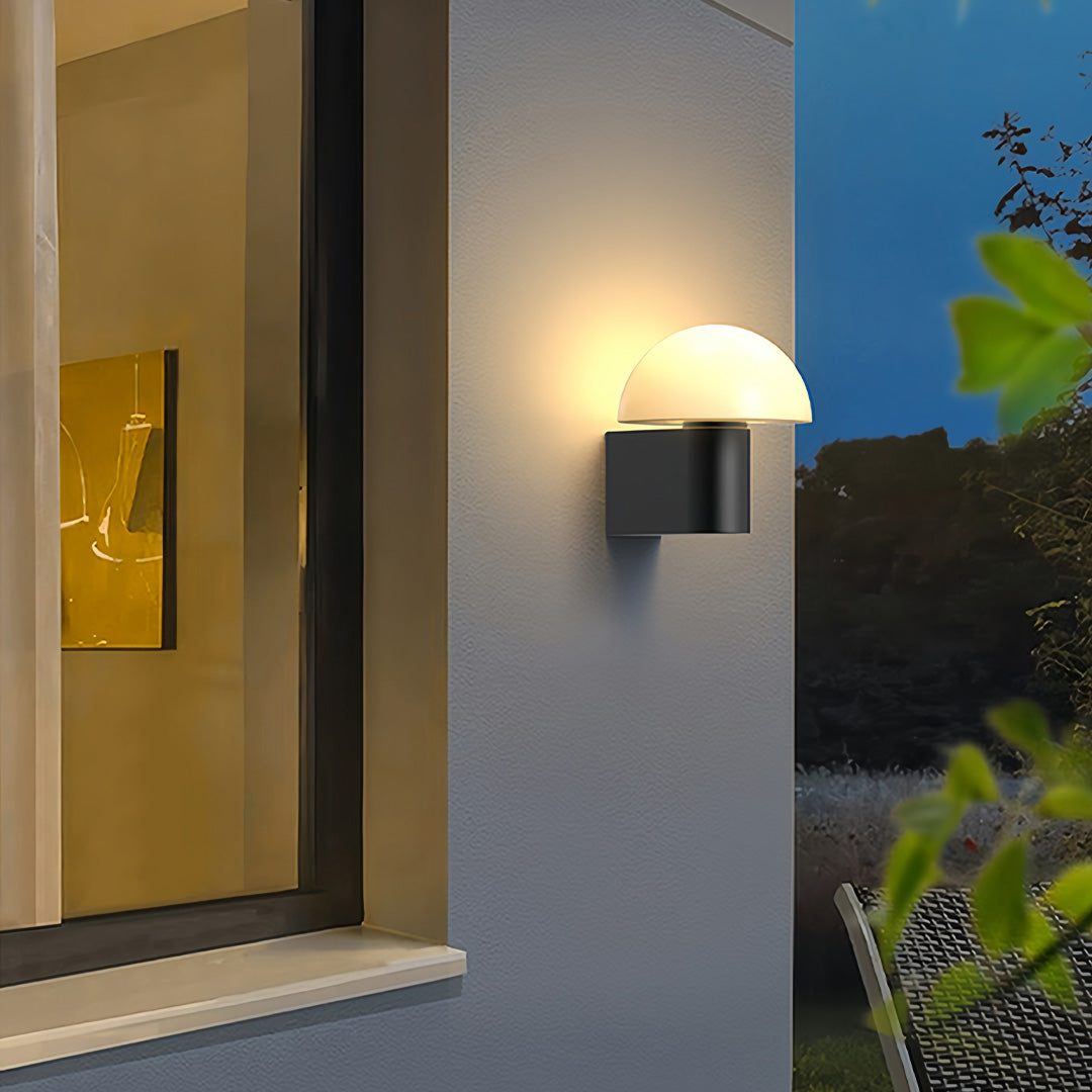 Modern Outdoor Wall Sconce with Glass Shade for Patio and Garden