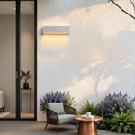 Modern Concrete Outdoor Wall Sconce with Warm LED Light, IP65 Waterproof Linear Fixture