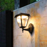 Modern Outdoor Wall Sconce with Solar Powered LED Lighting