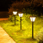 Solar Path Light in Black Aluminum with Dual-Color LED for Garden Walkways