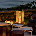 Woven Outdoor LED Lantern in Stainless Steel, Modern Minimalist Garden Light