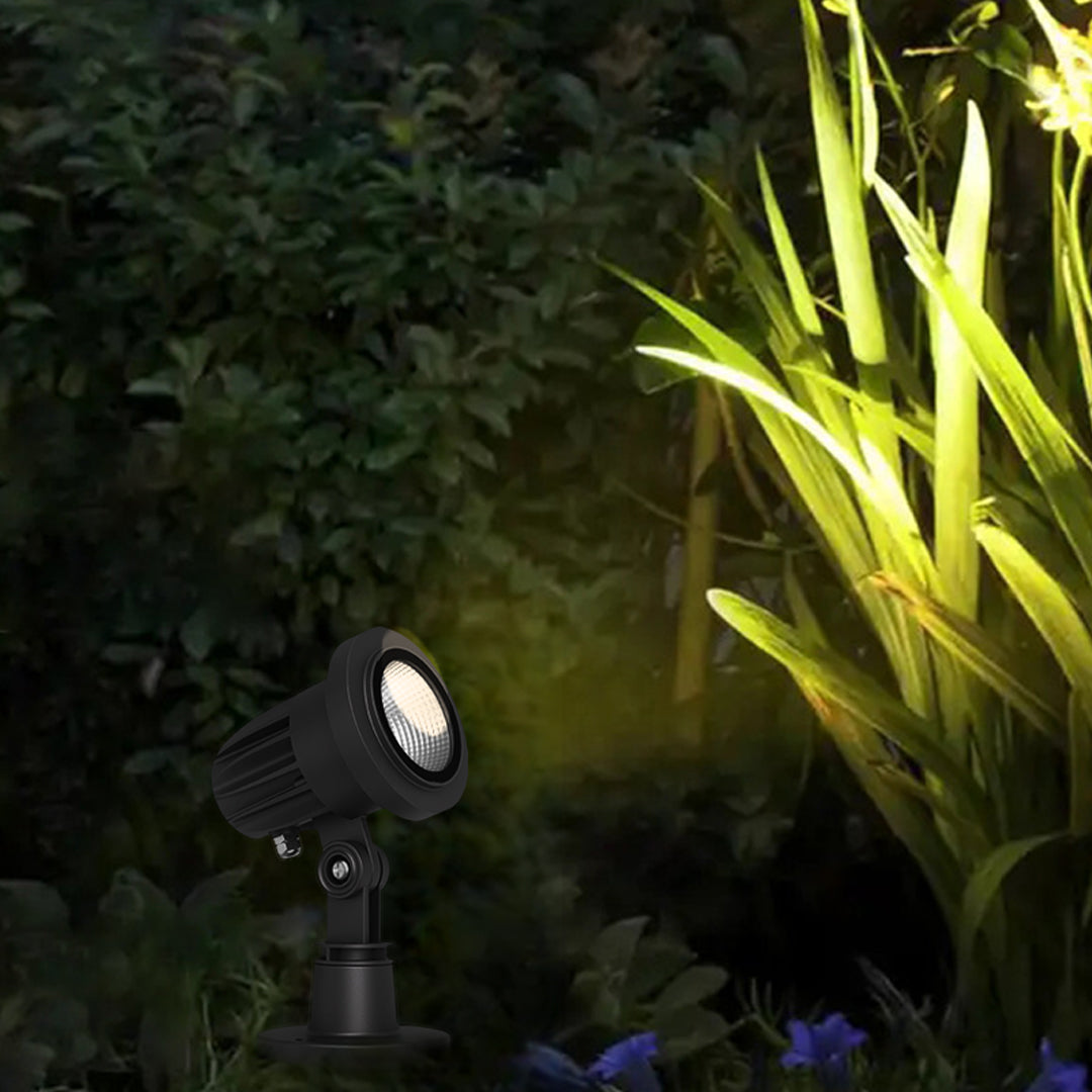 Modern Outdoor Spotlight in Sand Gray Aluminum with Warm 3000K LED