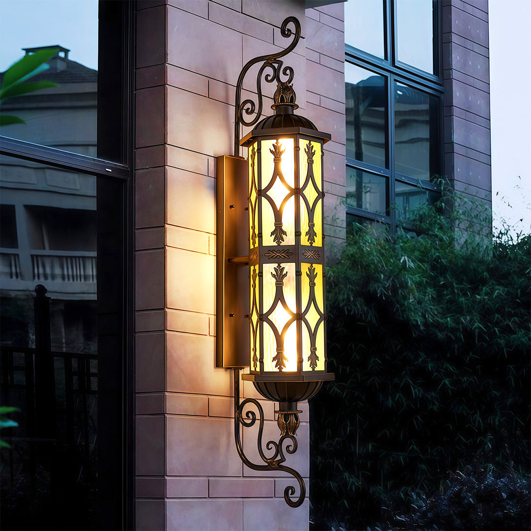 Vintage Dual-Head Outdoor Wall Sconce in Coffee Finish