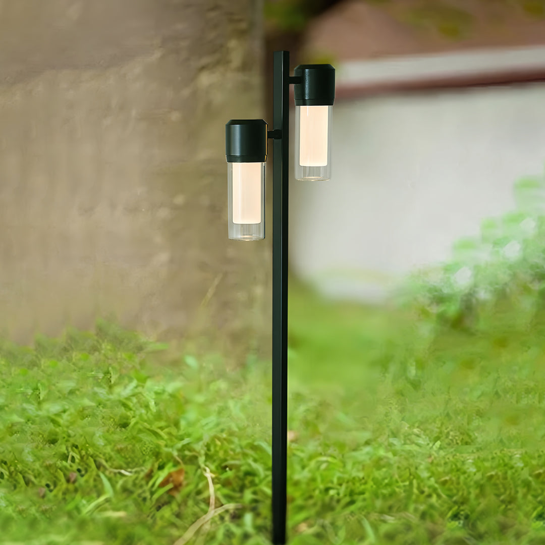 Modern LED Path Light with Clear Glass Shade for Garden Walkways