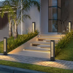 Streamlined Stainless Steel LED Bollard Light in Matte Black for Modern Landscapes