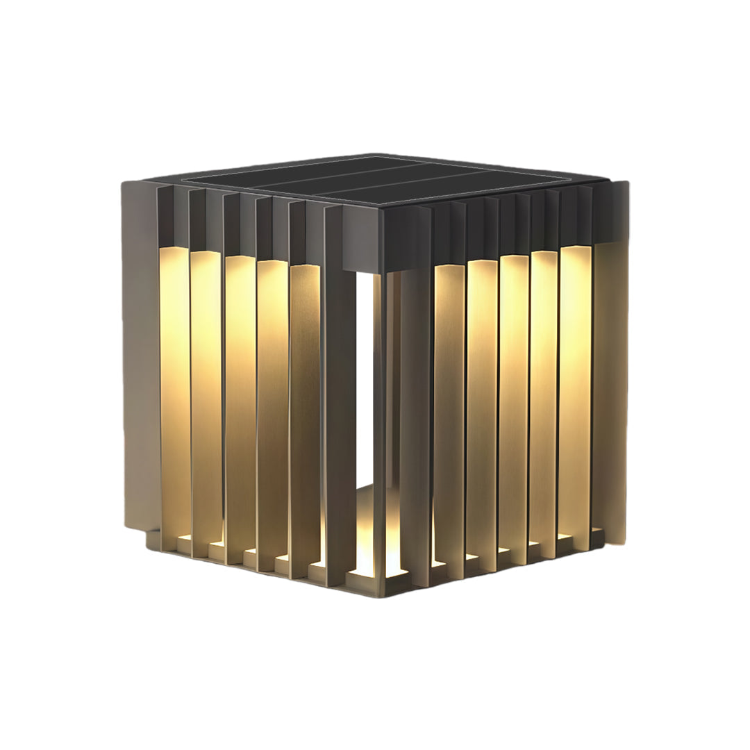 Modern Square Outdoor Pillar Light – Waterproof Stainless Steel LED