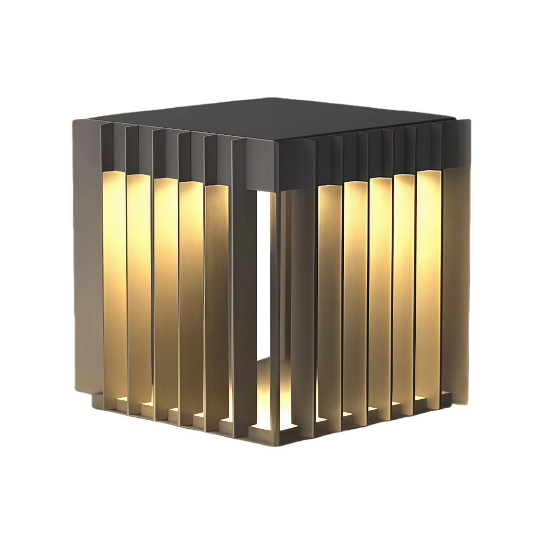Modern Square Outdoor Pillar Light – Waterproof Stainless Steel LED