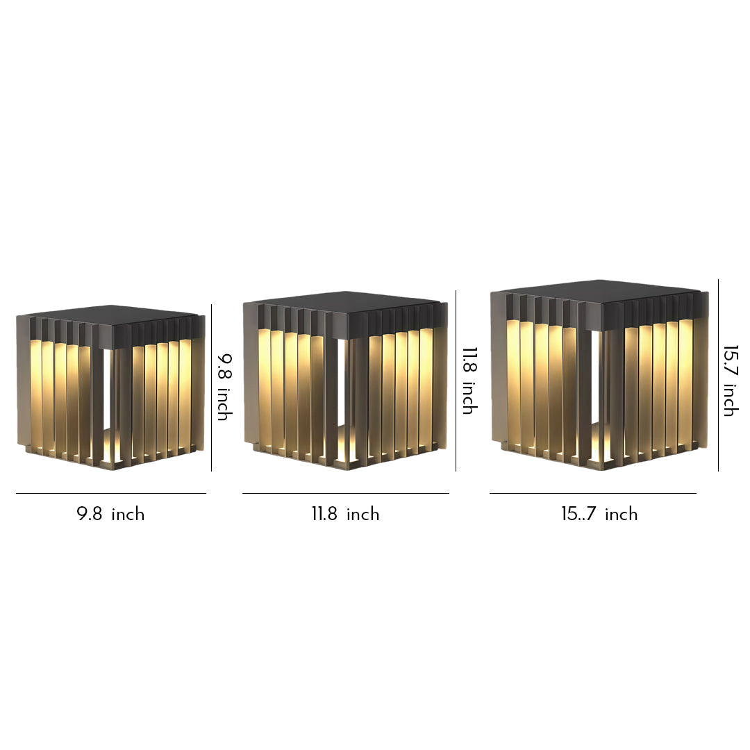 Modern Square Outdoor Pillar Light – Waterproof Stainless Steel LED