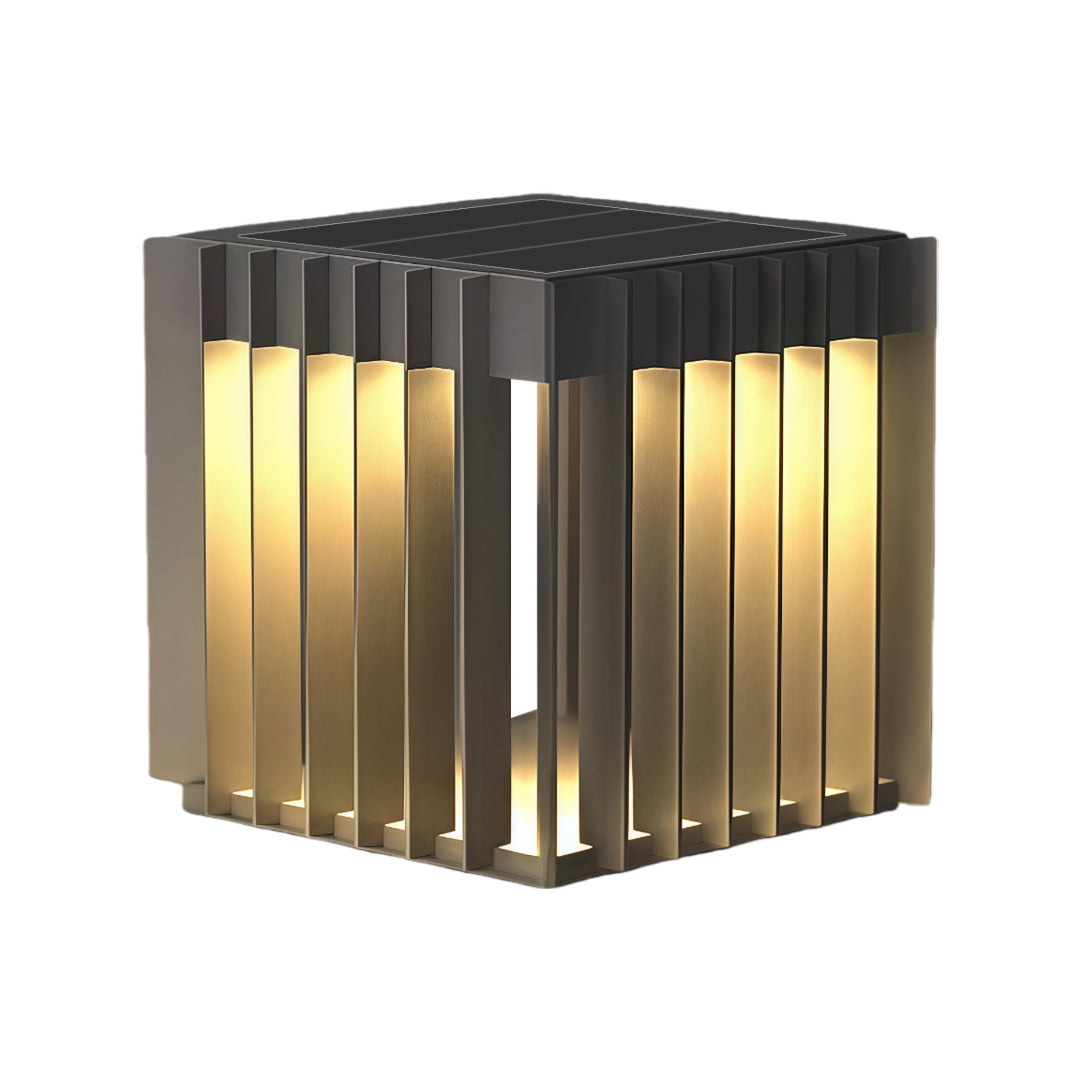 Modern Square Outdoor Pillar Light – Waterproof Stainless Steel LED