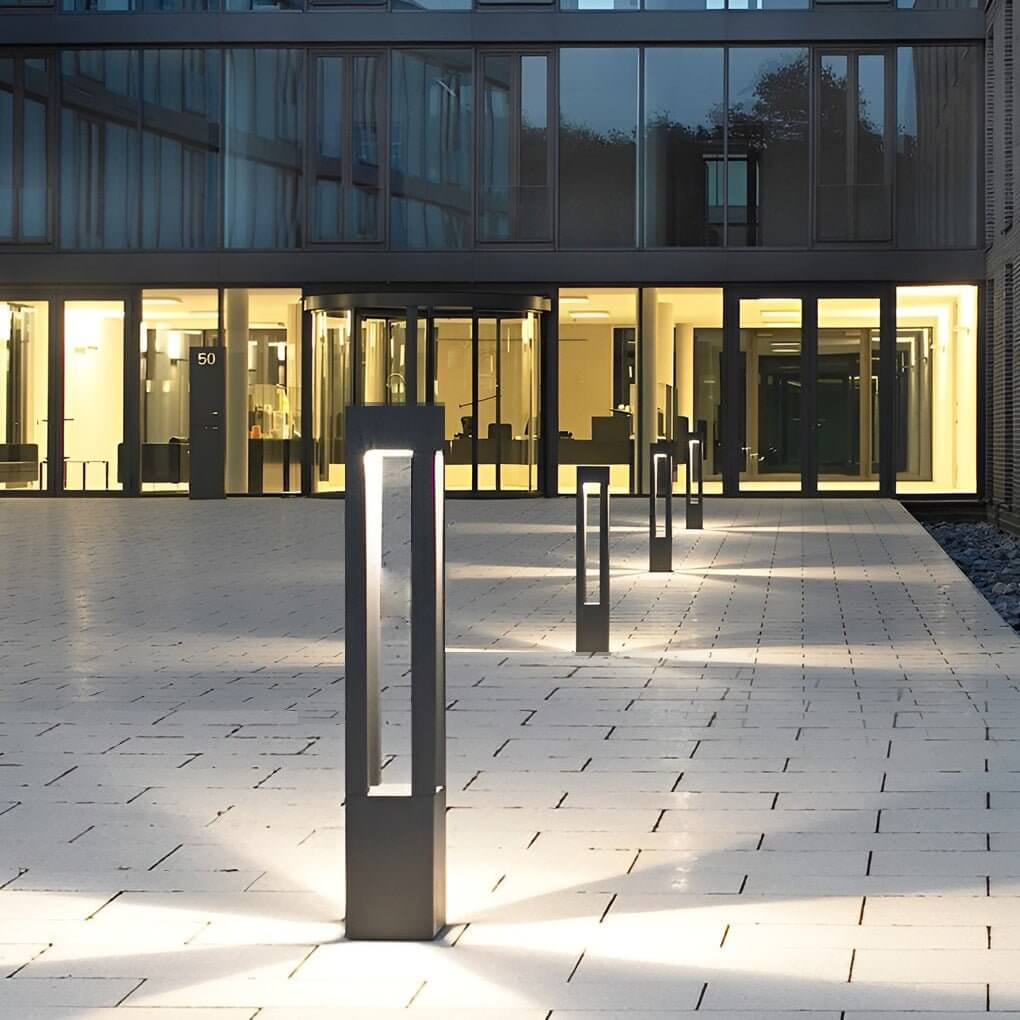 Modern LED Bollard Light for Pathways & Gardens | Black Aluminum