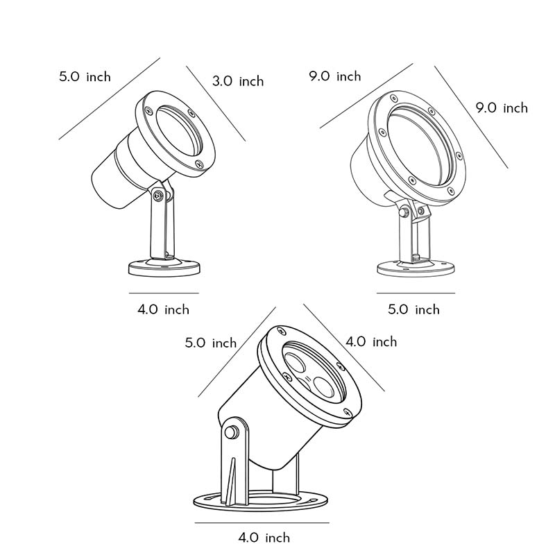 Aurora IP68 Stainless Steel Underwater Spotlights with Adjustable Beam