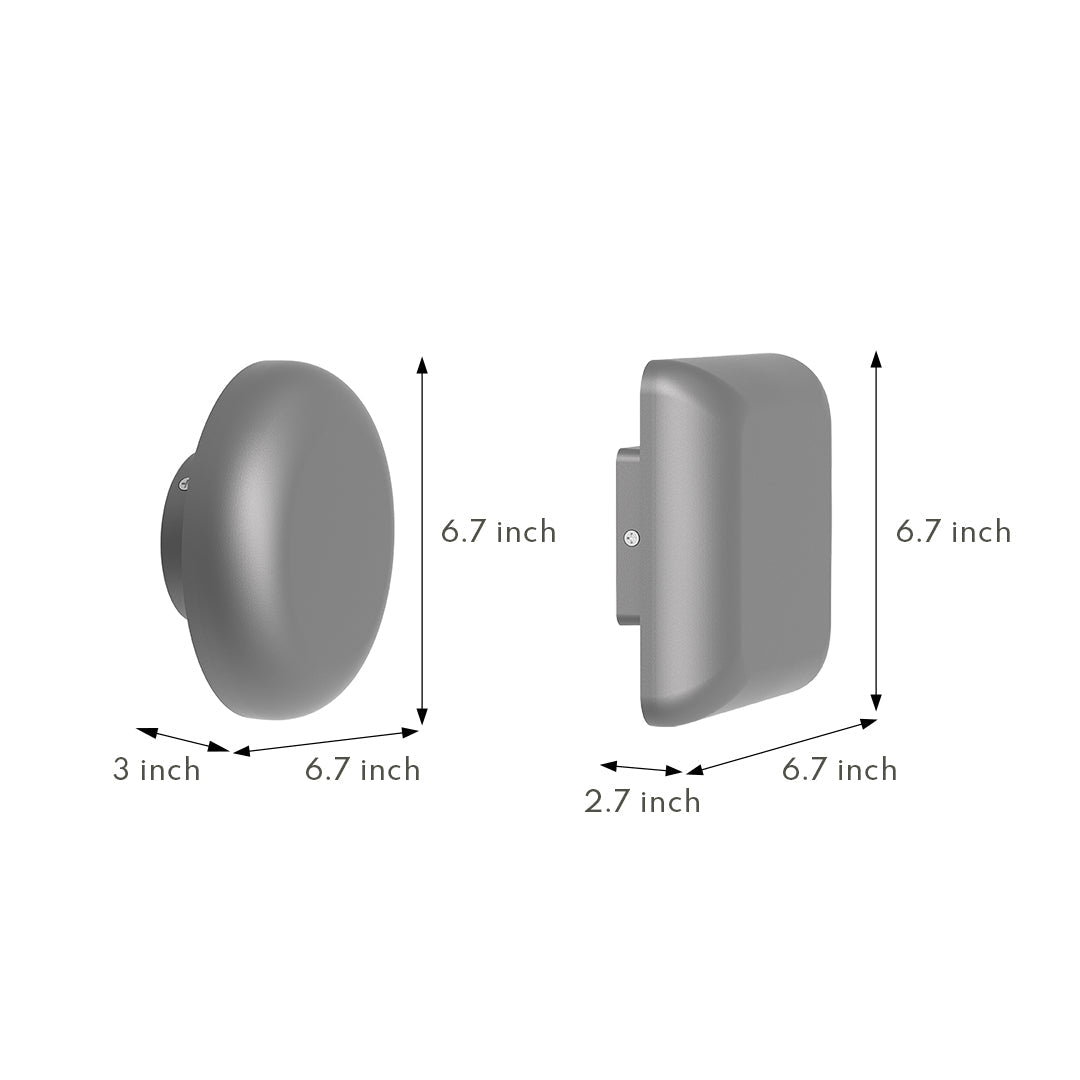 Minimalist Geometric Outdoor Wall Sconce in Gray Die-Cast Aluminum