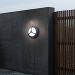 Minimalist Round Outdoor Wall Sconce with Trisection Design, IP65 Waterproof Aluminum LED Light