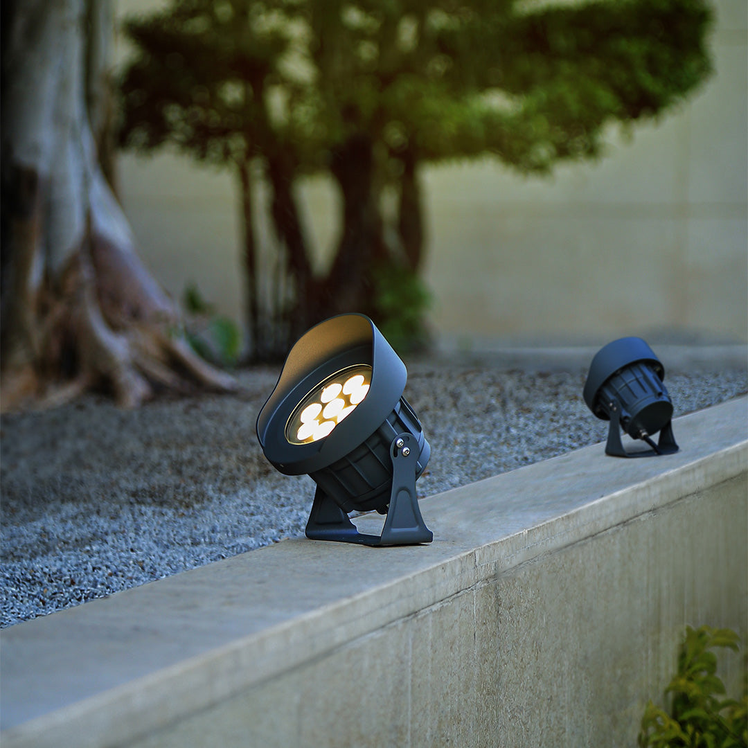 Minimalist Outdoor LED Spotlights with Adjustable Warm Light, IP65 Waterproof Aluminum
