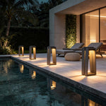 Minimalist Trapezoid Solar Bollard Lights for Modern Outdoor Spaces