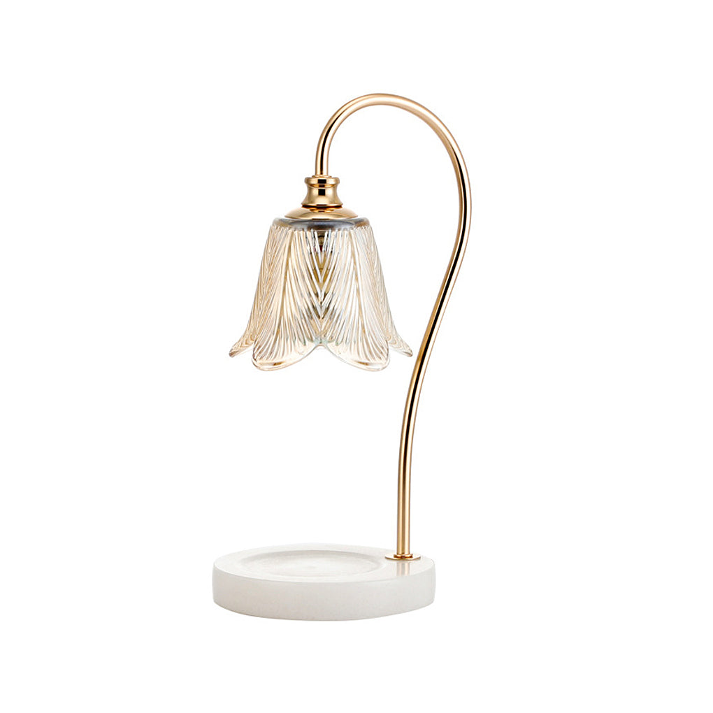 Aromatherapy Wax Melt Table Lamp with Glass Shade, Modern Ambient Lighting