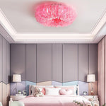 Aurelia Round Feather LED Flush Mount Ceiling Light – Nordic-Inspired Ambient Illumination