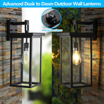 Aurelia Outdoor Lantern Wall Sconce – Waterproof Iron & Glass Courtyard Light