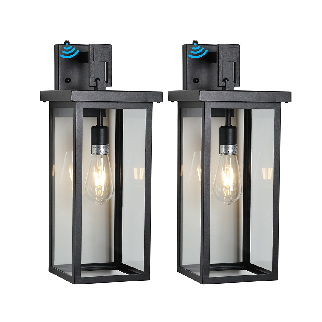 Aurelia Outdoor Lantern Wall Sconce – Waterproof Iron & Glass Courtyard Light
