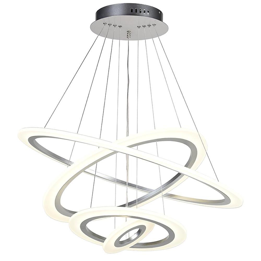 Modern 4-Ring LED Chandelier with Adjustable Hanging