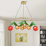 Aurelia Nordic Glass Bulb Chandelier with LED Cherry Accents