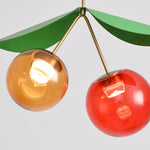 Nordic Cherry Stained Glass LED Table Lamp, Dual-Head Designer Desk Light