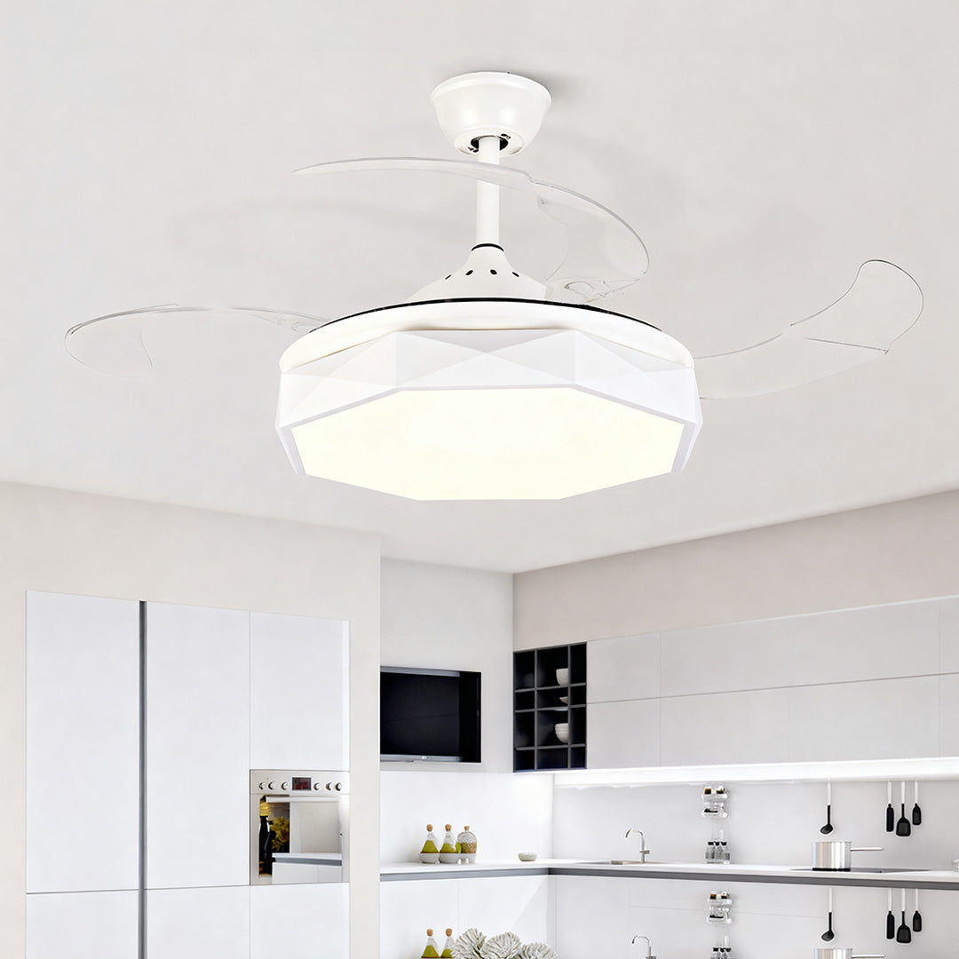 Aura 42" LED Ceiling Fan with Light, Nordic Minimalist Design