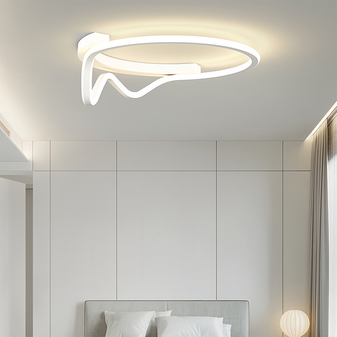 Geometric LED Flush Mount Ceiling Light in Minimalist Iron and Silicone