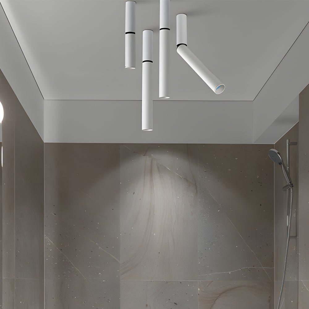 Modern White Cylinder Ceiling Spotlights – Adjustable LED Directional Light