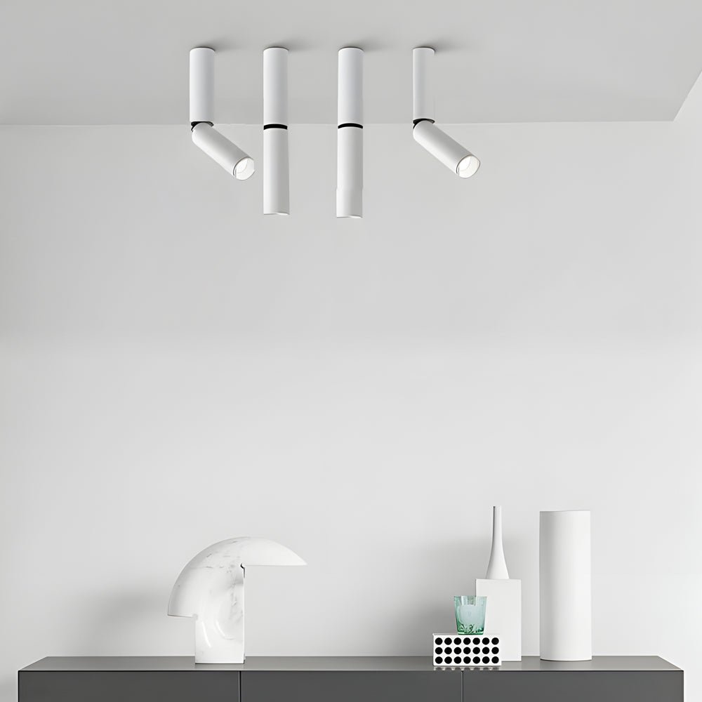 Modern White Cylinder Ceiling Spotlights – Adjustable LED Directional Light