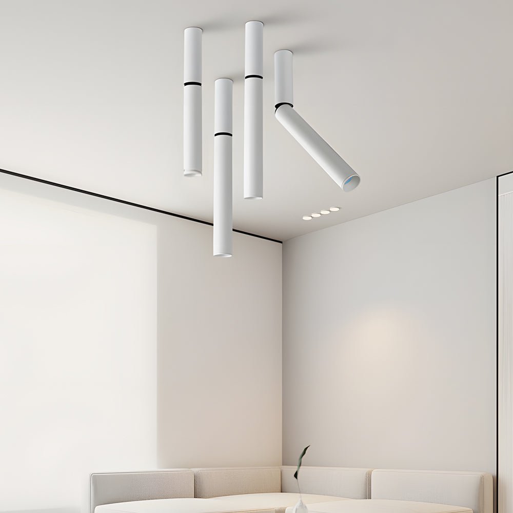 Modern White Cylinder Ceiling Spotlights – Adjustable LED Directional Light