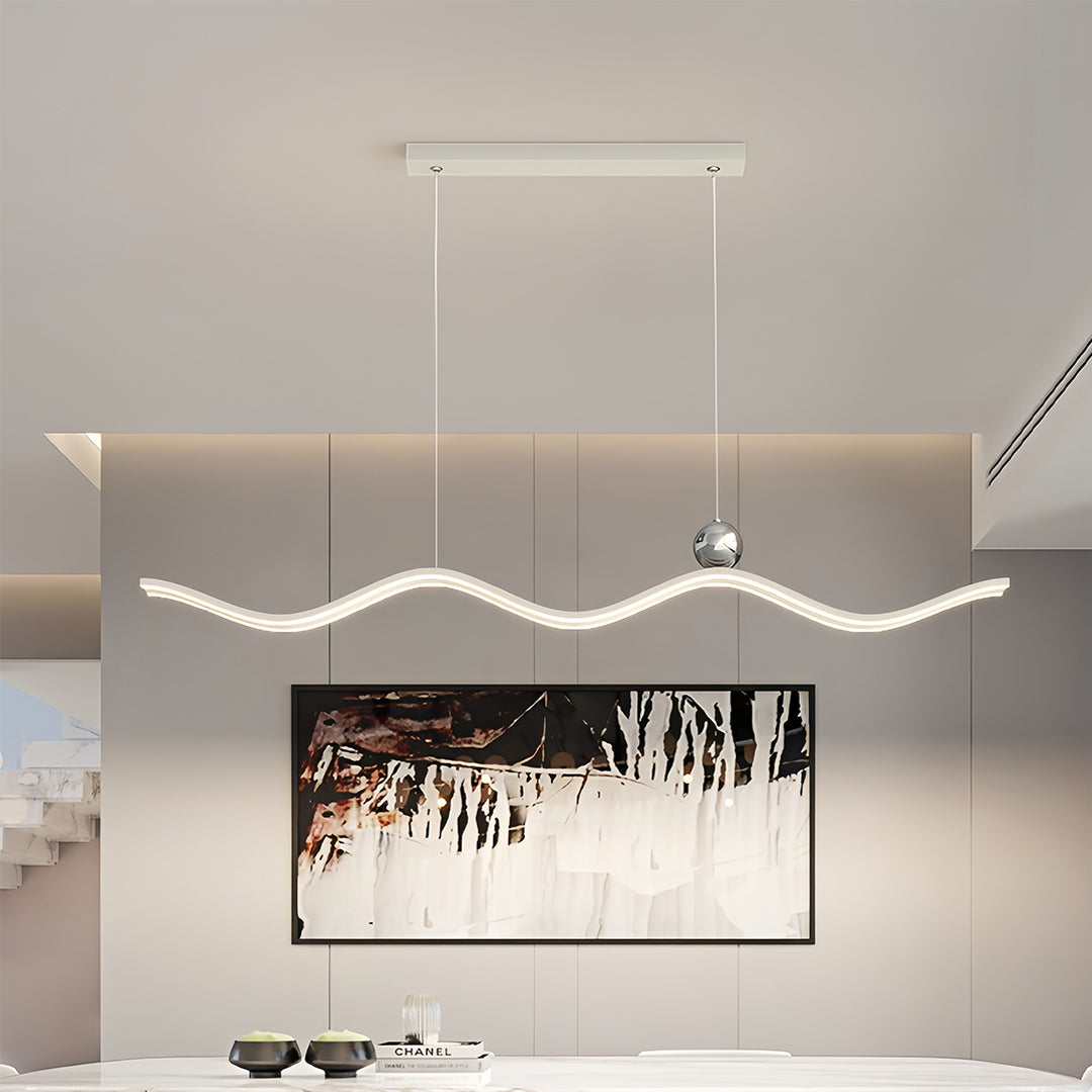 Wave Linear LED Pendant Light – Modern Aluminum Suspension Lamp
