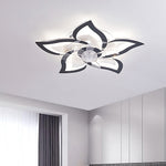 Modern White Ceiling Fan with Dimmable LED Light and Remote Control
