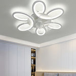Modern White Ceiling Fan with Dimmable LED Light and Remote Control