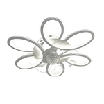 Modern White Ceiling Fan with Dimmable LED Light and Remote Control