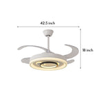 Aura Nordic Ceiling Fan with Integrated LED Light, White Minimalist Design