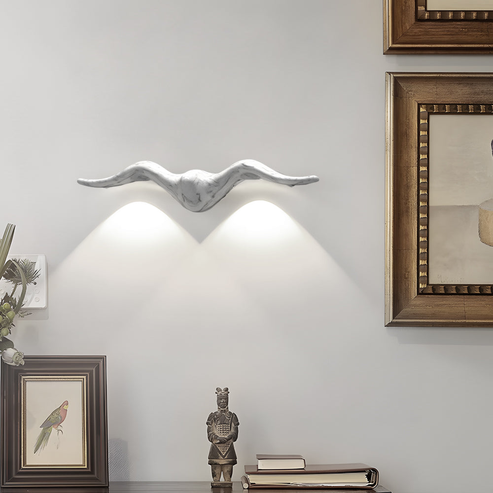 Aurelia Seagull Outdoor Wall Sconce in Matte Black or White