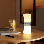 White Hourglass Table Lamp with Gravity Sensor and Warm LED Glow