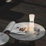 White Hourglass Table Lamp with Gravity Sensor and Warm LED Glow