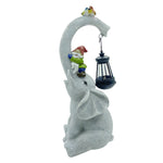 Handcrafted Resin Elephant Solar Lantern for Garden and Patio