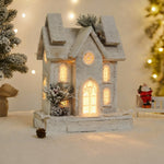 Nordic Wooden Christmas House Table Lamp with Warm LED Glow