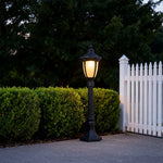European Style Aluminum Garden Post Light with Clear Glass Shade