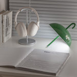 Aria Portable LED Table Lamp with Umbrella Shade, Rechargeable & Dimmable