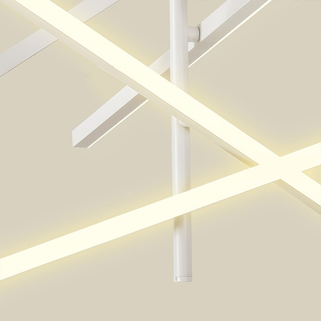 Linear LED Chandelier in Iron – Modern Nordic Pendant for Dining & Kitchen